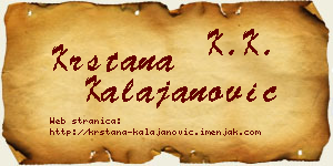 Krstana Kalajanović vizit kartica